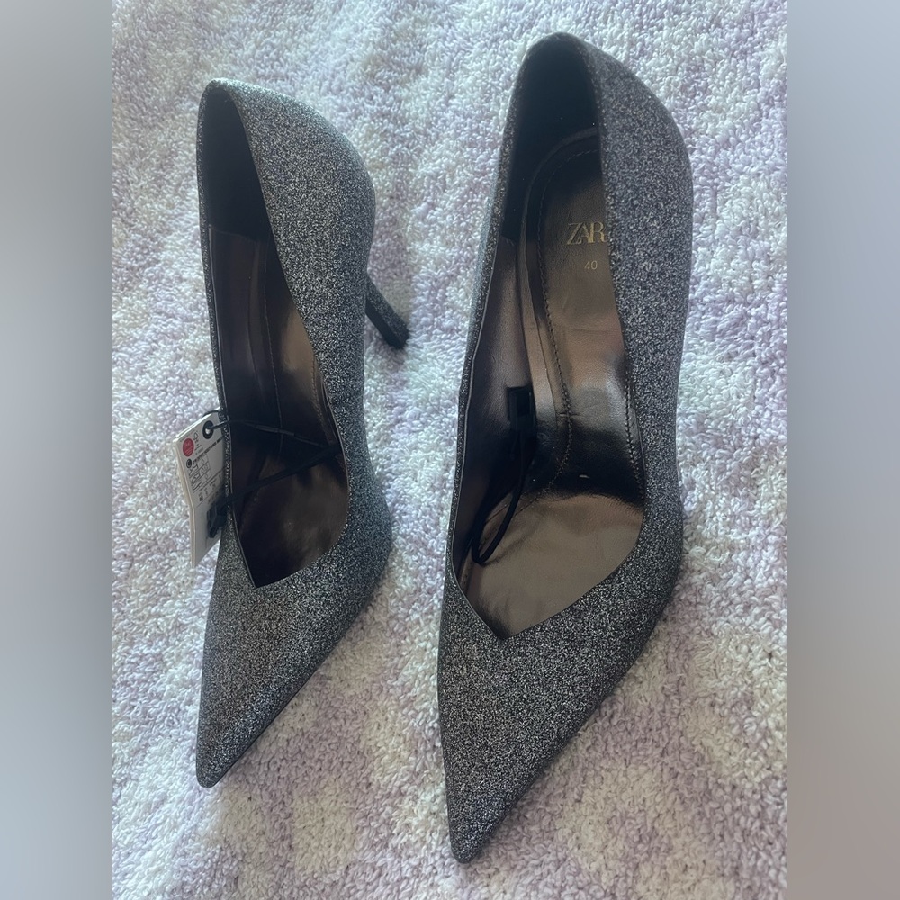 New Zara Glitter High Heels Sz 9